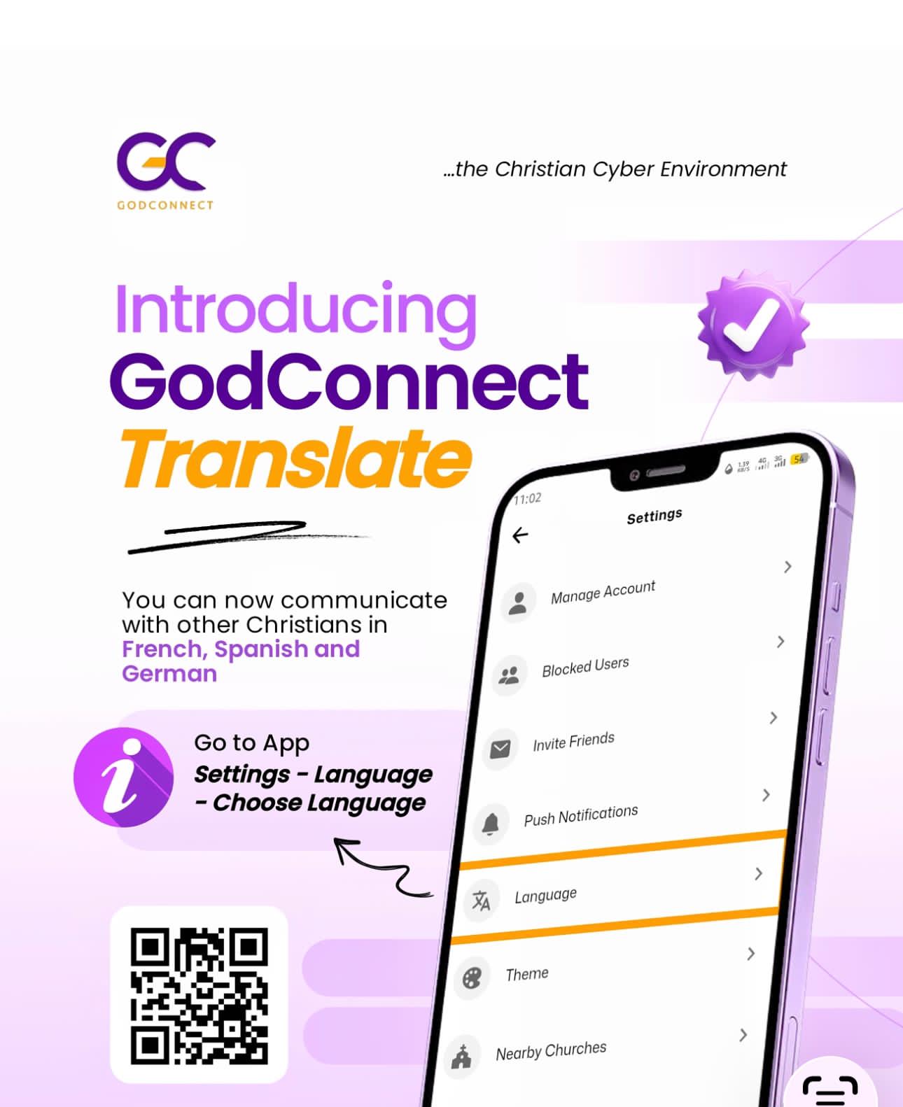 GodConnect Translate feature